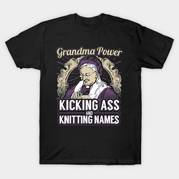 Grandma Super Power Knitting Names T-Shirt by TShirtProf